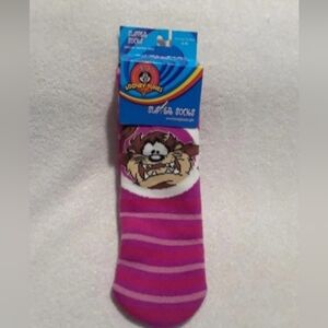 Vintage Looney tunes Tasmanian Devil slipper socks with gripper sole